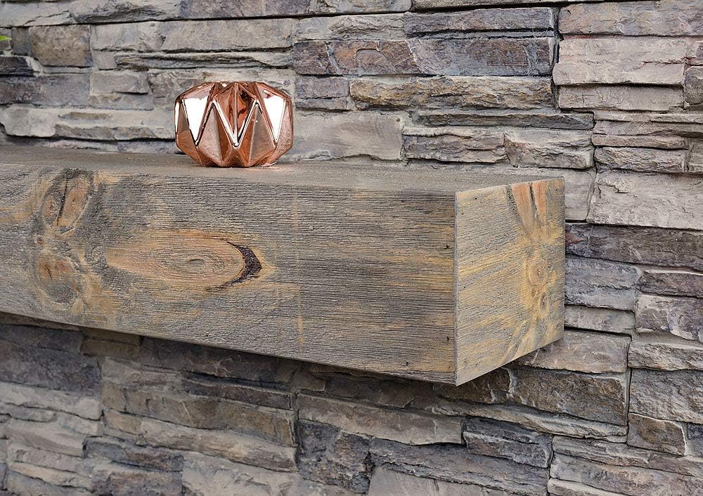 Vail Floating Wood Mantel Shelf - Rustic Provincial 72 Inch x 4 Inch Beautiful Wooden Rustic Shelf | Designed and Milled in The USA | Great for Electric Fireplaces and More! Mantels Direct