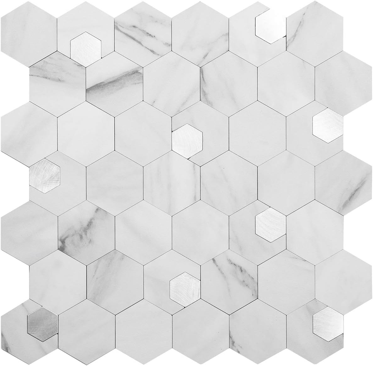 100 Piece Peel and Stick Backsplash PVC Tile, 3