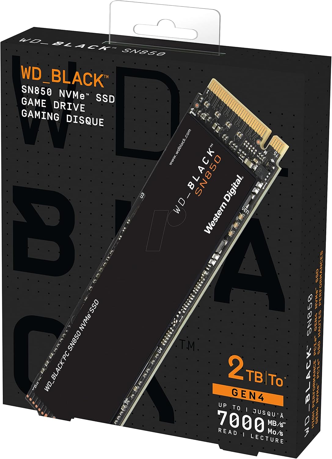 Western Digital WD Black SN850 NVMe M.2 2280 2TB PCI-Express 4.0 x4 3D NAND Internal Solid State Drive (SSD) for Laptops and Desktops - 3D NAND Technology, 7000MB/s - WDS200T1X0E