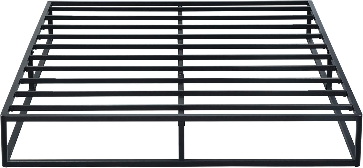 PrimaSleep 9 Inch Dura Metal Platform Non Slip Steel Bed Frame, Queen, Black