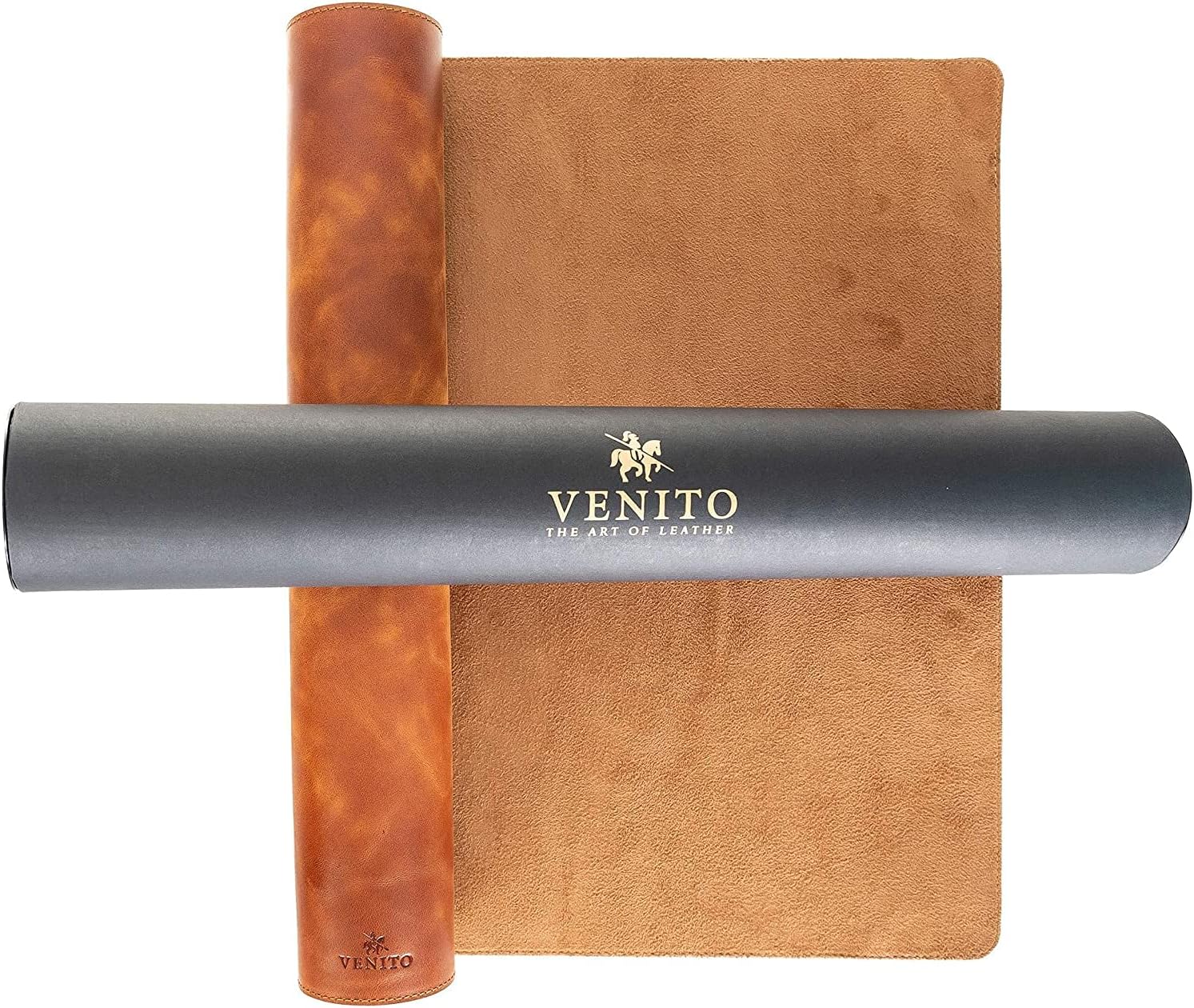 Venito Premium Leather Desk Mat (31.5 X 14.6 inch) - Medium Mouse Mat for Home Office Accessories (Faded Gray)