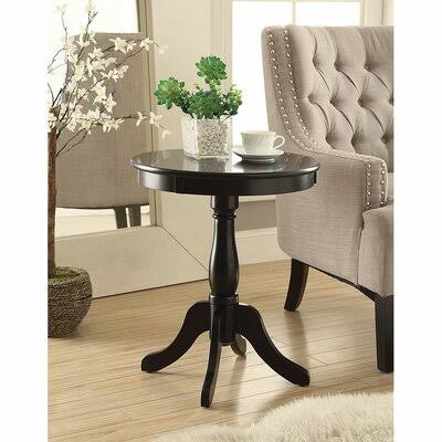 Romriell Pedestal End Table Rosalind Wheeler Color: Black