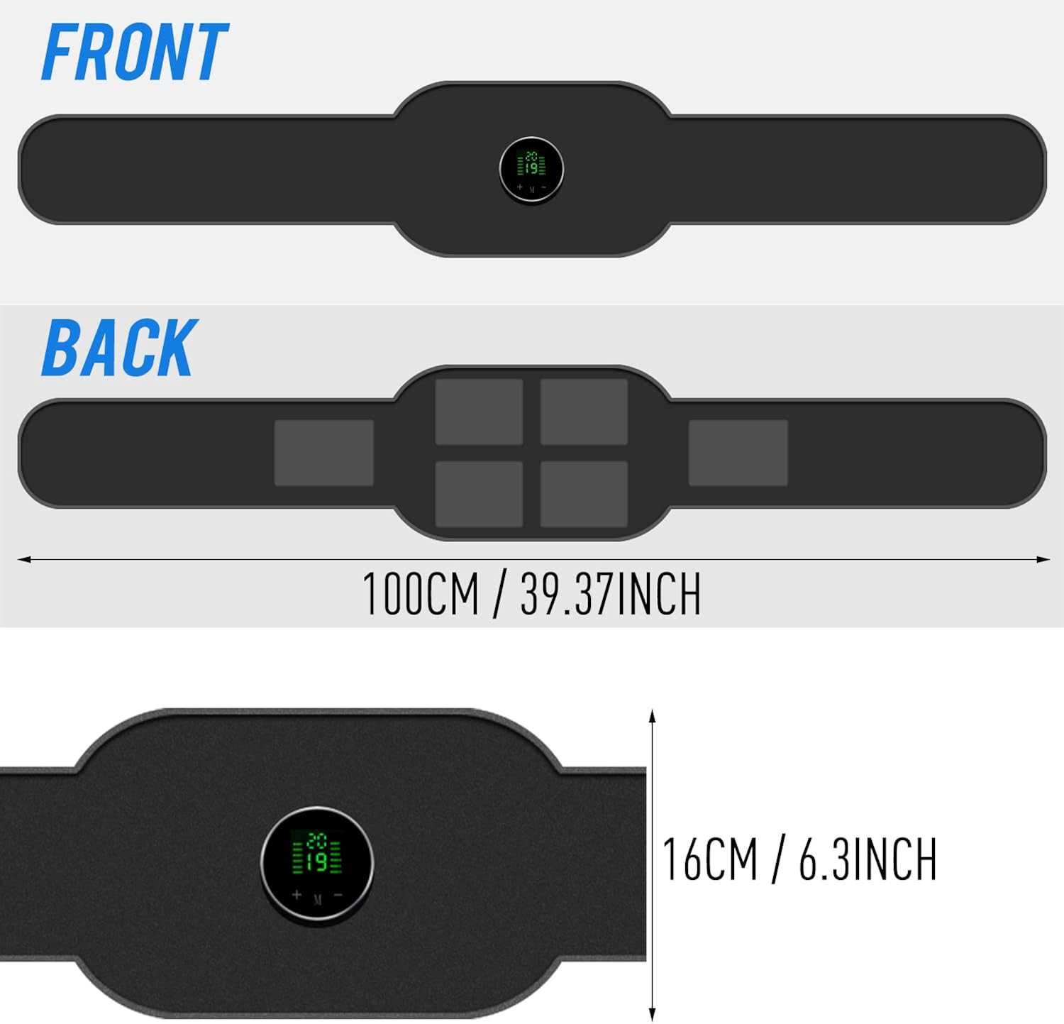 Abs Stimulate Ab Workout Abdominal Flex Toner Belt Waist Trainer Fitness Trimmer for Home & Office Black