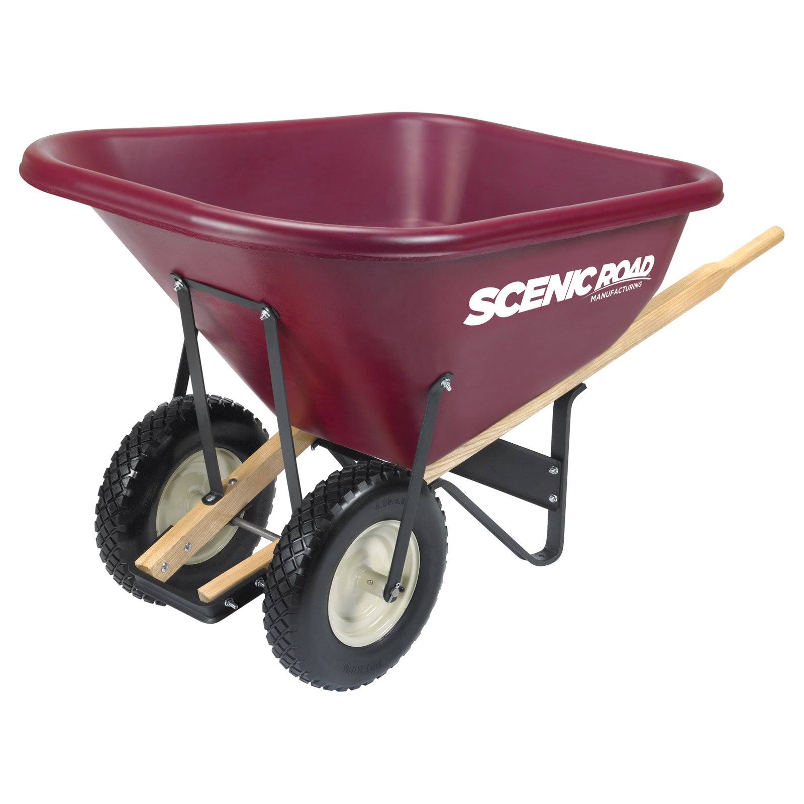 scenic Road Dual Wheel 10 Cube Wheelbarrow - 800 lb Capacity