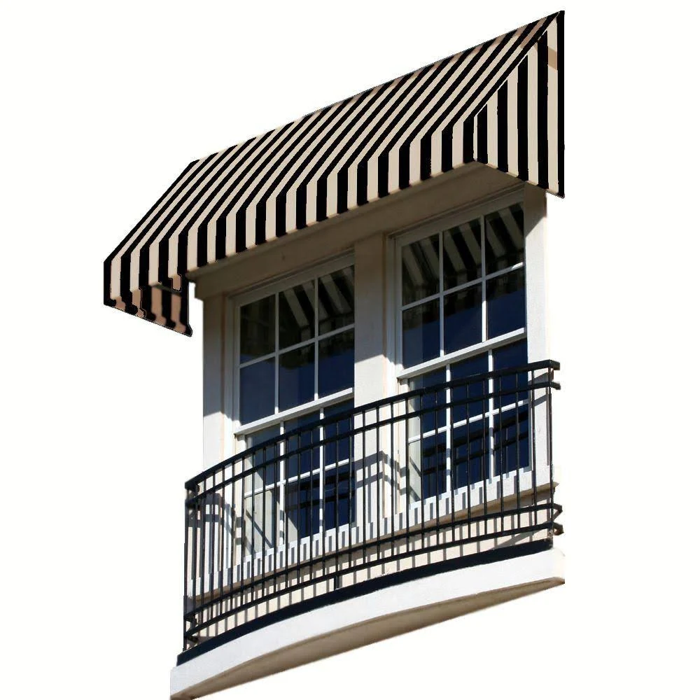 Awntech 8.38 ft. Wide New Yorker Window/Entry Awning (16 in. H x 30 in. D) Black/Tan
