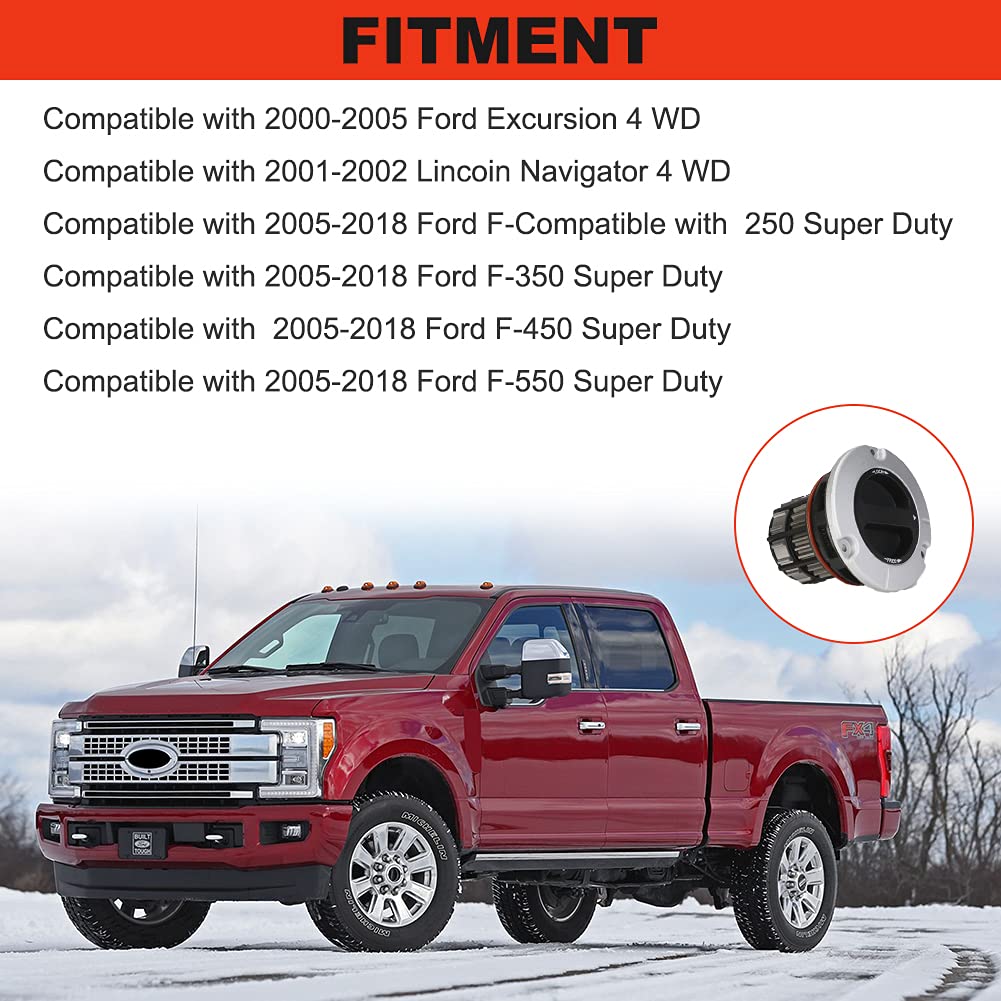 FAKAFY Locking hub BC3Z3B396B 600220 4WD 4X4 Locking Hub Compatible with 2005-2018 Ford F250 F350 F450 F550 Super Duty Locking Hub Replaces BC3Z-3B396-B 600-220(2PC)