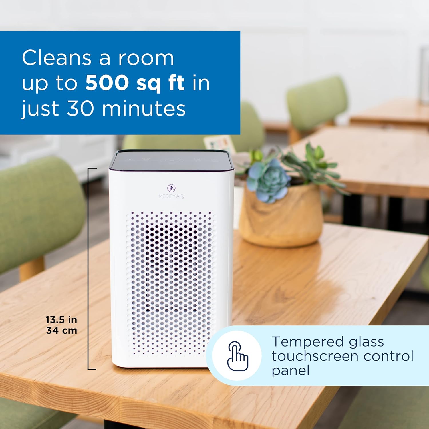 Medify MA-25 Air Purifier with H13 True HEPA Filter | 500 sq ft Coverage | for Smoke, Smokers, Dust, Odors, Pet Dander | Quiet 99.9% Removal to 0.1 Microns | White, 1-Pack