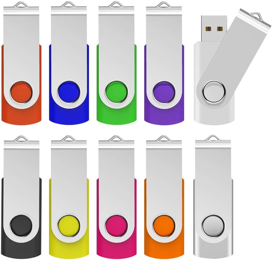 KOOTION 64GB USB 3.0 Flash Drives 10 PCS Memory Stick 3.0 Thumb Drives Pen Drives (Mixcolored) Pack of 2