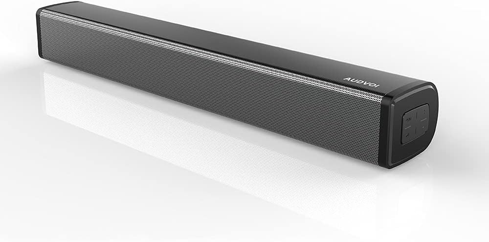 Audvoi Sound Bars for TV, 16'' Small Soundbar Built-in DSP TV Speaker with Bluetooth 5.0, 3D Surround Sound Home Audio Sound Bar with Remote Control and 5 EQ for Home Theater/Gaming/Projectors Pack of 2