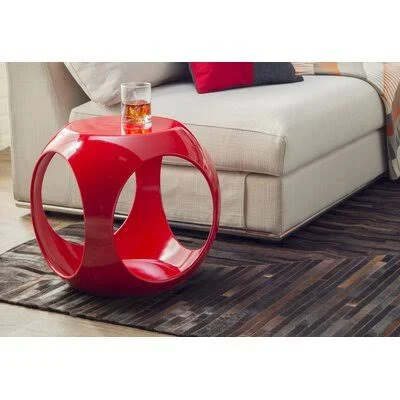 Framlingham Abstract End Table Ivy Bronx Color: Red