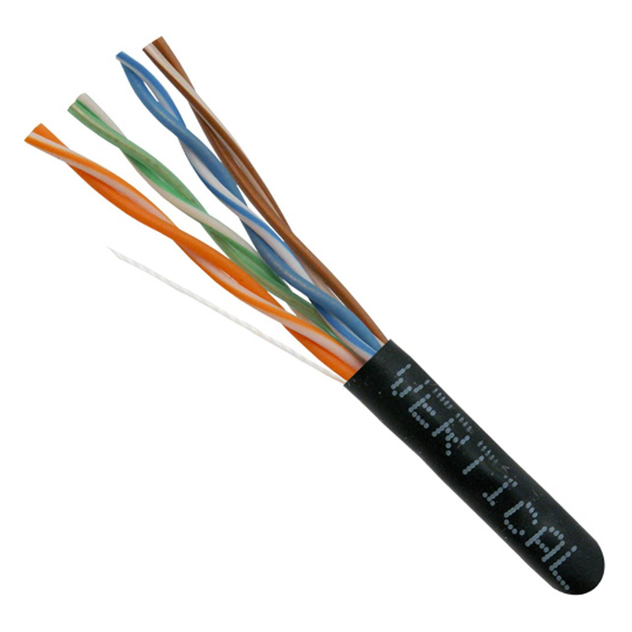Vertical Cable 1000ft Solid Cat5e Cable - 24AWG 350MHz CMR Bare Copper Bulk Ethernet Black