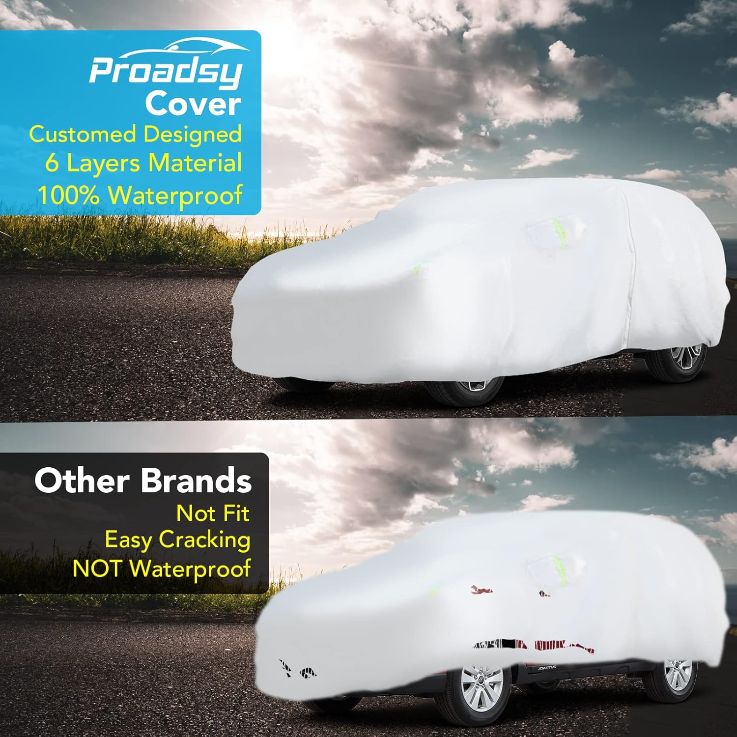 Car Cover for Subaru Outback 2020-2022 6 Layers All Weather Waterproof Sun Rain UV Dust Protection Outdoor Full Exterior Covers with Zipper