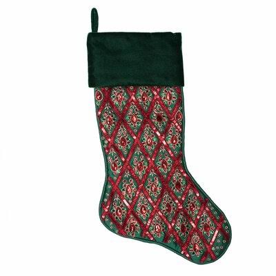 The Holiday Aisle Sequin Pattern Stocking The Holiday Aisle Color: Black/Red