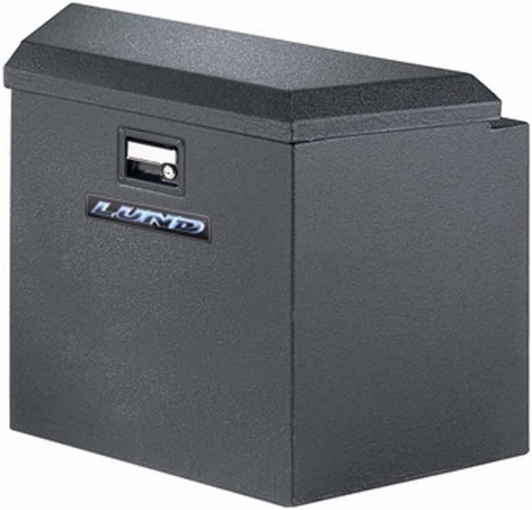 Lund Trailer Tongue Storage Box Universal Aluminum | Black | Dim A: 34; Dim B: 21; Dim C: 18; Dim D: 16