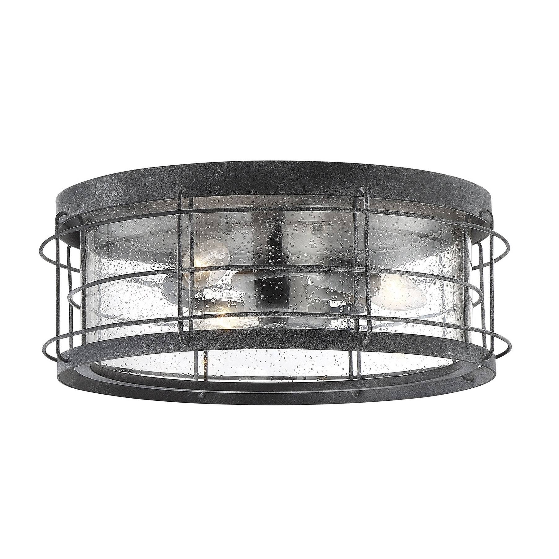 Savoy House Fletcher Outdoor|Flush Mount Oxidized Black 3 Light