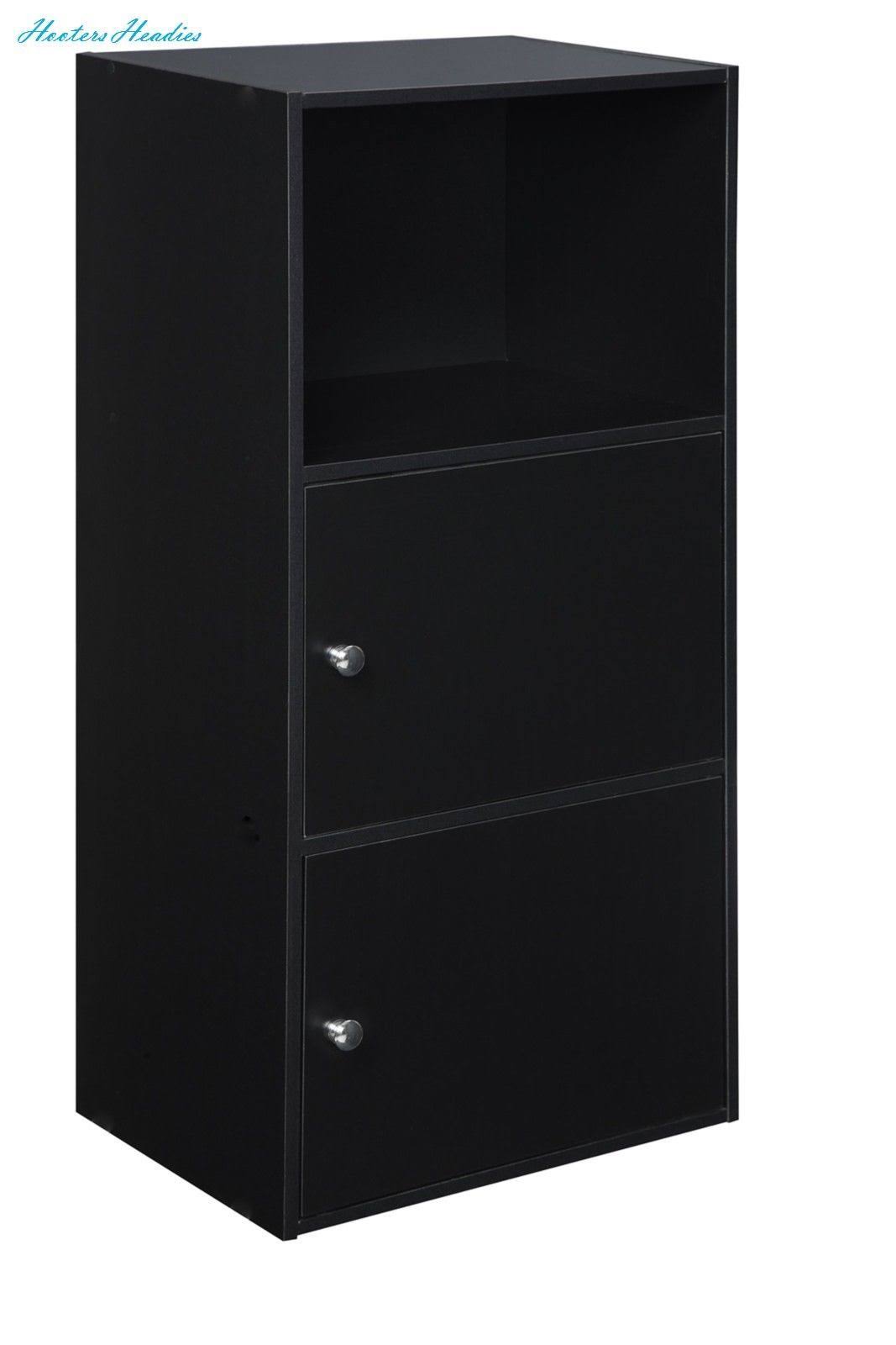 Convenience Concepts Designs2Go X-tra Storage 2-Door Cabinet, Black