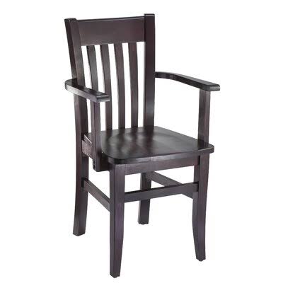 Henson Solid Wood Slat Back Arm Chair Breakwater Bay Color: Dark Mahogany
