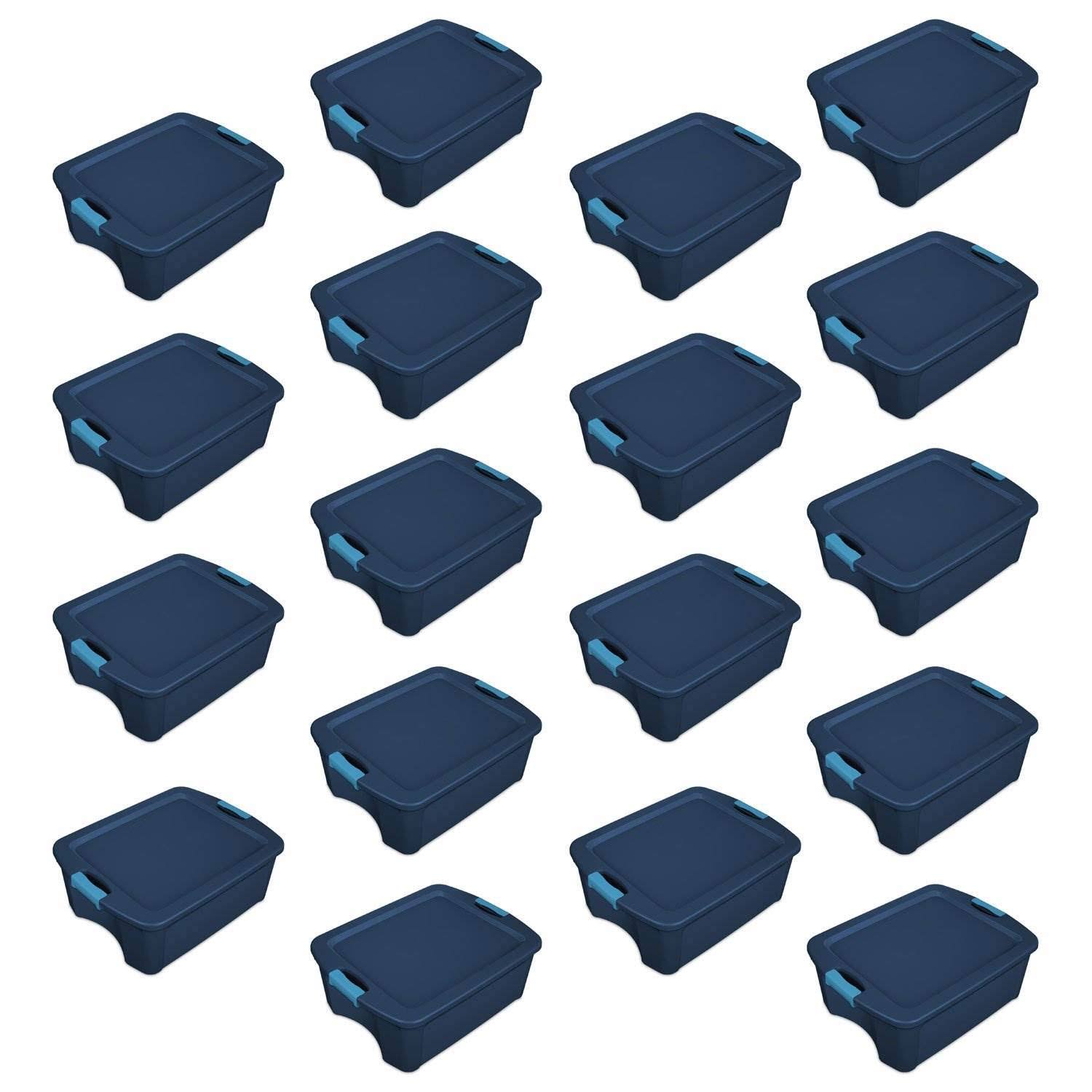 Sterilite 12 Gallon Latch and Carry Storage Tote True Blue | 14447406 18 Pack
