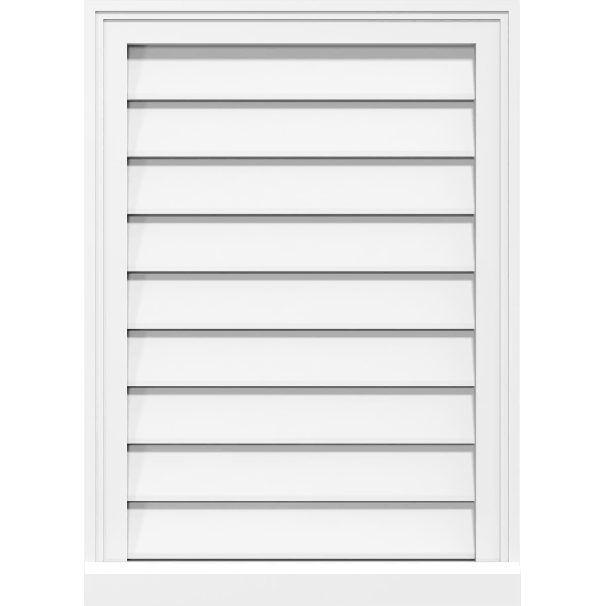 Ekena Millwork GVPVE36X3803SF 36x22W x 38x22H Vertical Surface Mount PVC Gable Vent: Functional, w/ 2x22W x 2x22P Brickmould Sil