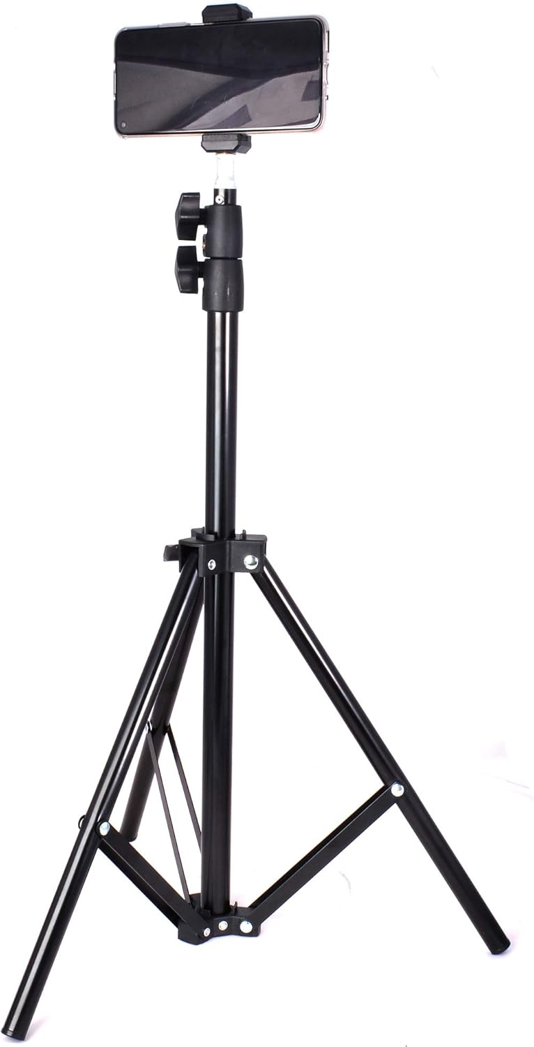 Riqiorod Light Stand, 7-Foot Photography Tripod Stand, Floor Selfie Ring Light Support for Studio, Umbrella, Backdrop, LED Panel, Speedlite Flashes, Reflector