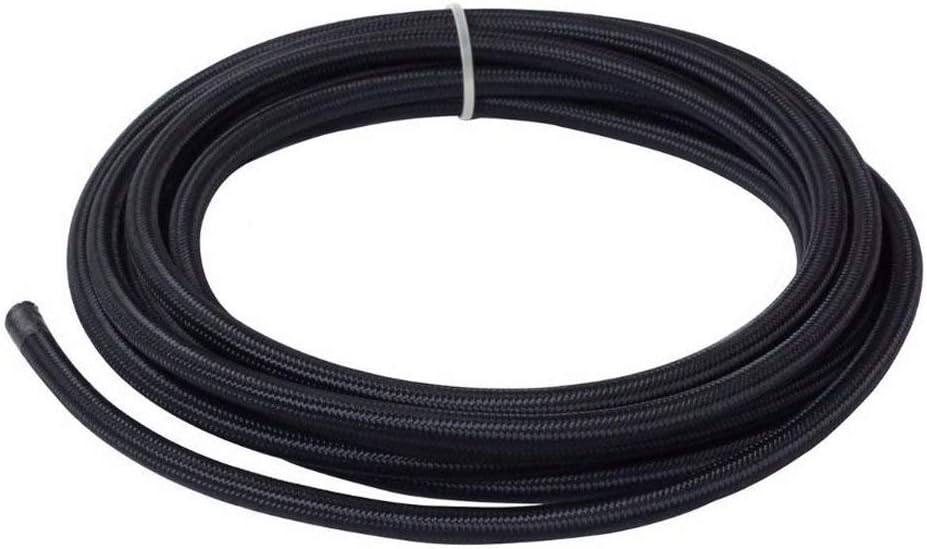 SUNROAD 6AN 20 Ft Universal Premium Braided Stainless Steel Fuel Line Filler Feed Hose Ends Kit,Black