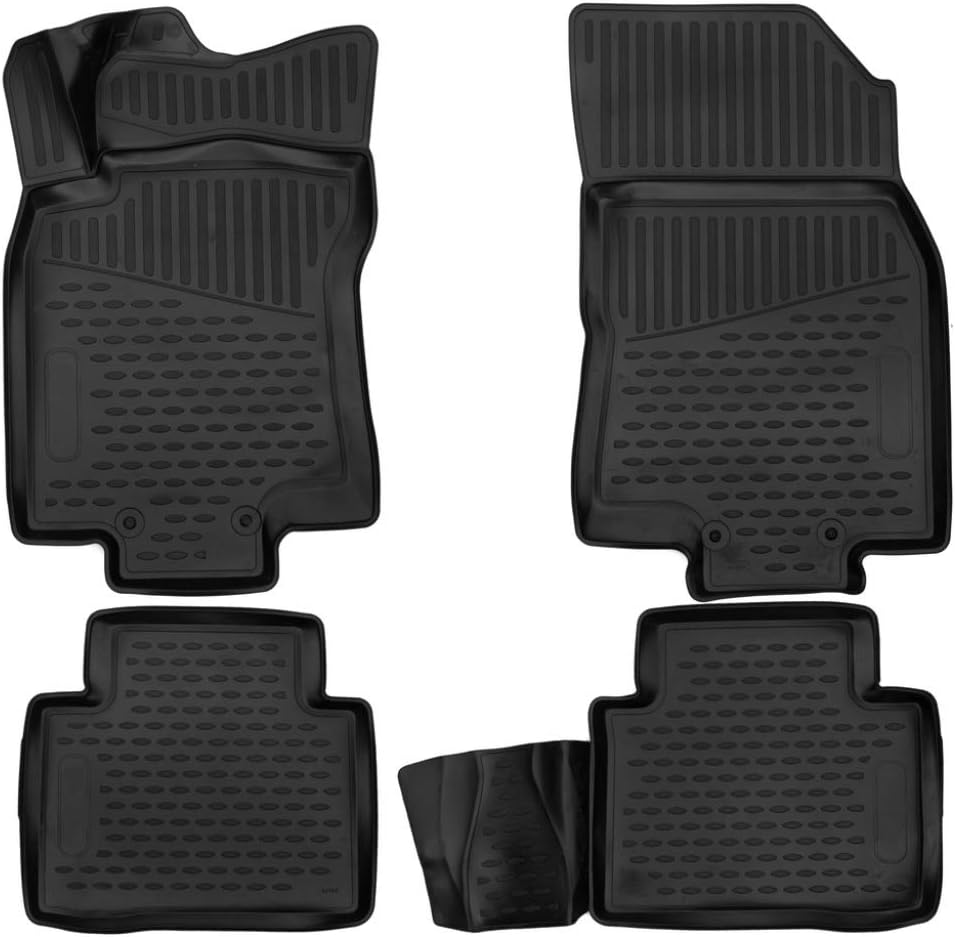 Fits 2014 -2020 Nissan Rogue Floor Mats Front & 2nd Row Seat Liner Set All Weather Full Set Liners (Black)