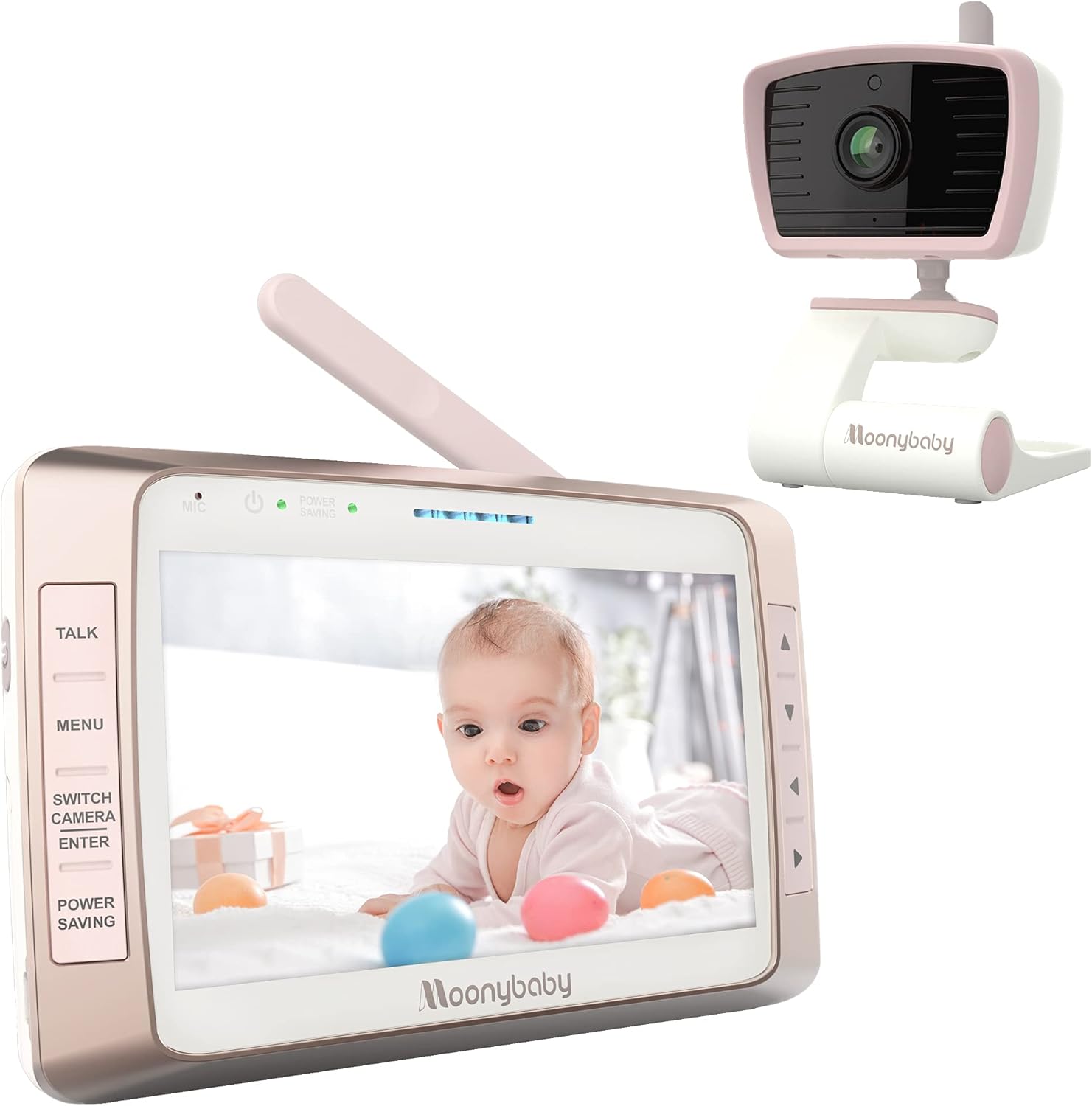 MoonyBaby Trust 50 Baby Monitor No WiFi, 15 Hours Long Battery Life, 1000ft Long Range, 5