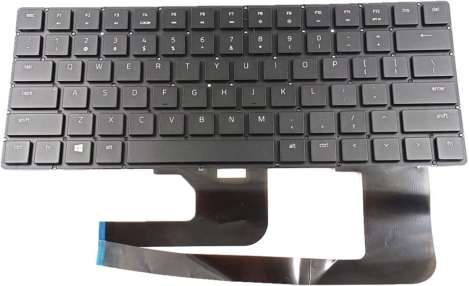 ZHAWULEEFB Replacement New Keyboard for Razer Blade 15 RZ09-0270 RZ09-0300 RZ09-02705N75 RZ09-02705N76 RZ09-03006N92 RZ09-03009N76 RZ09-03009N97 03009E97 American Black Keyboard Without Backlight