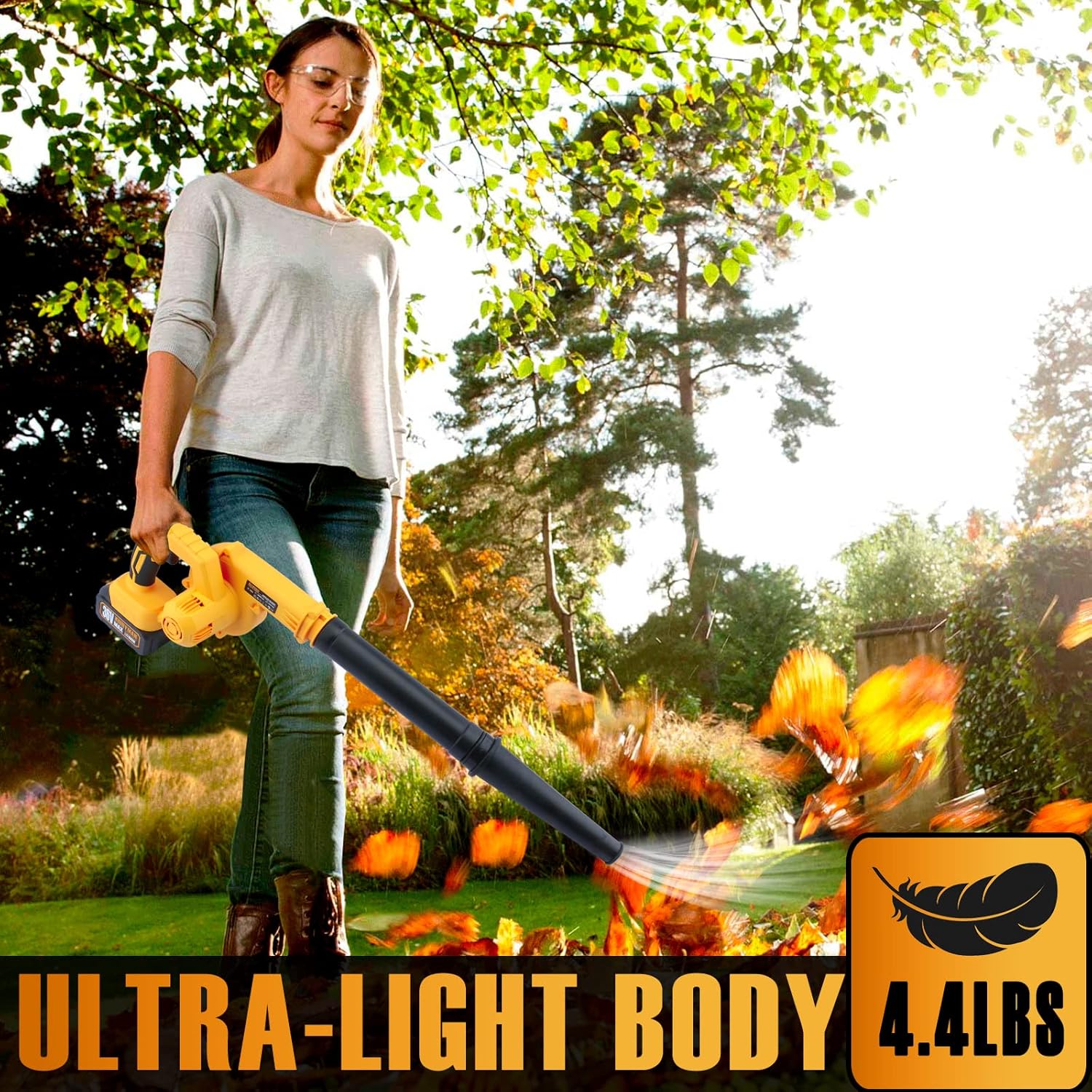 ALLOYMAN Leaf Blower, 36V Cordless Leaf Blower, with 2 X 4.0Ah Battery & Charger, 2-in-1 Electric Leaf Blower & Vacuum for Yard Cleaning/Snow Blowing.