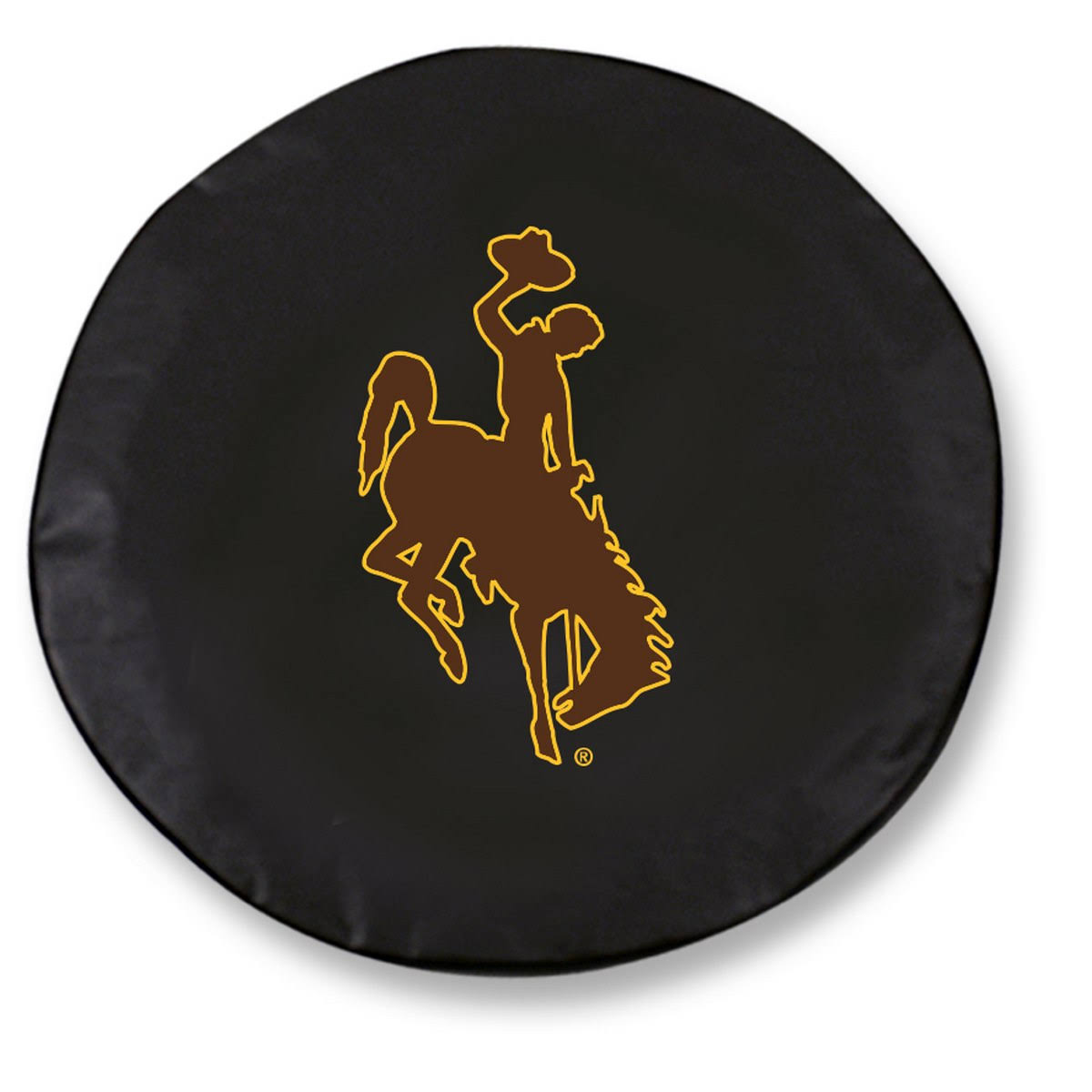 Wyoming Cowboys HBS Black Vinyl Fitted Spare Car Tire Cover (31 1/4x22 x 11x22)