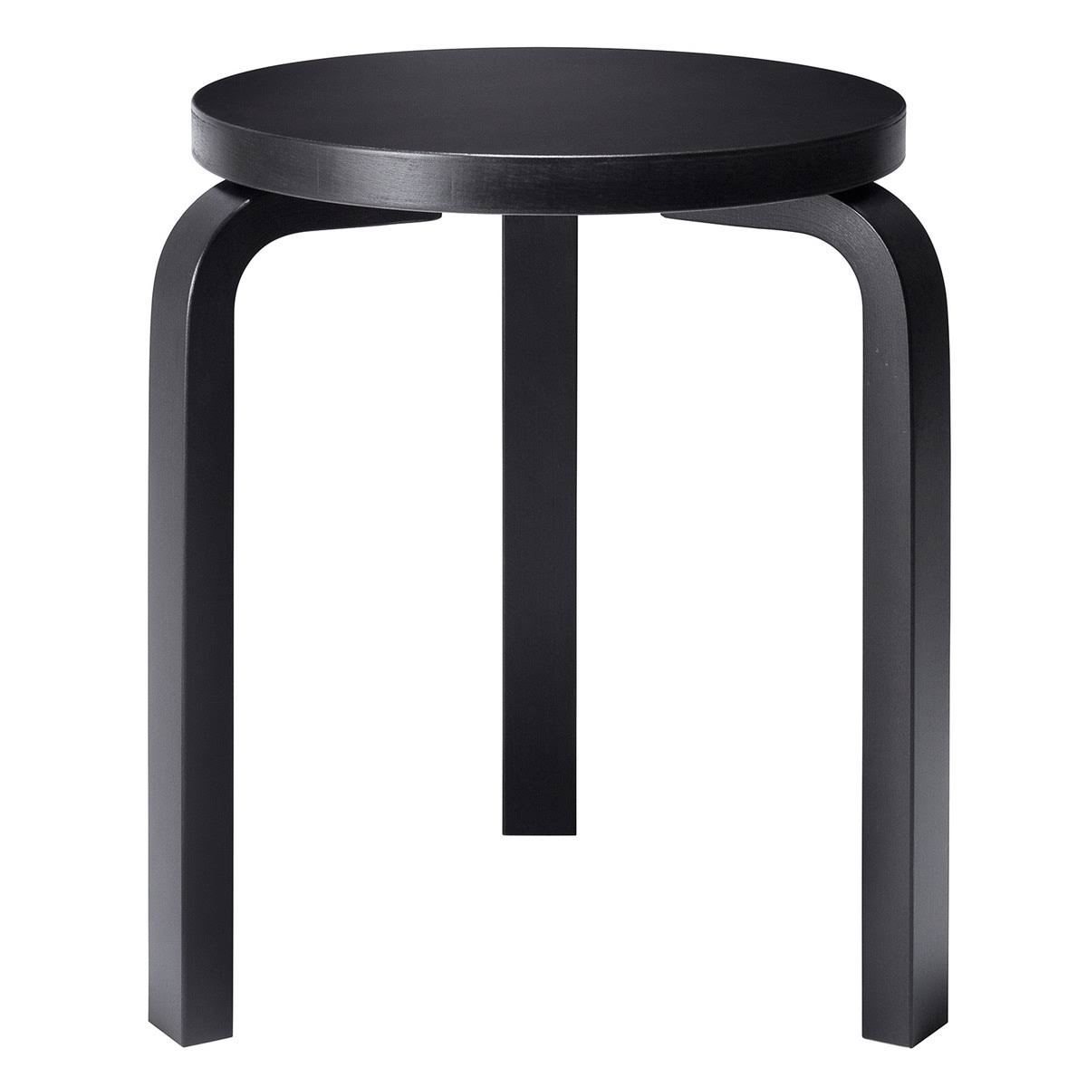 Artek Aalto Stool 60, Lacquered Black