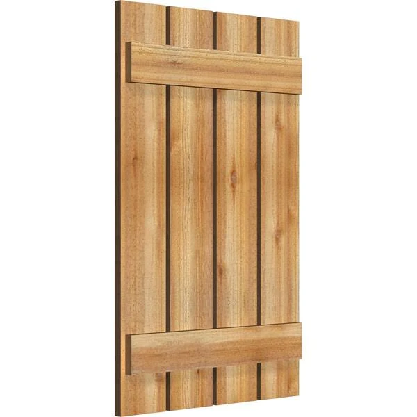 Ekena Millwork RBS06S23X035RWR 23x22W x 35x22H TimberCraft Four 5 3/8x22 Boards Spaced Board-n-Batten Shutters, Rough Sawn Weste