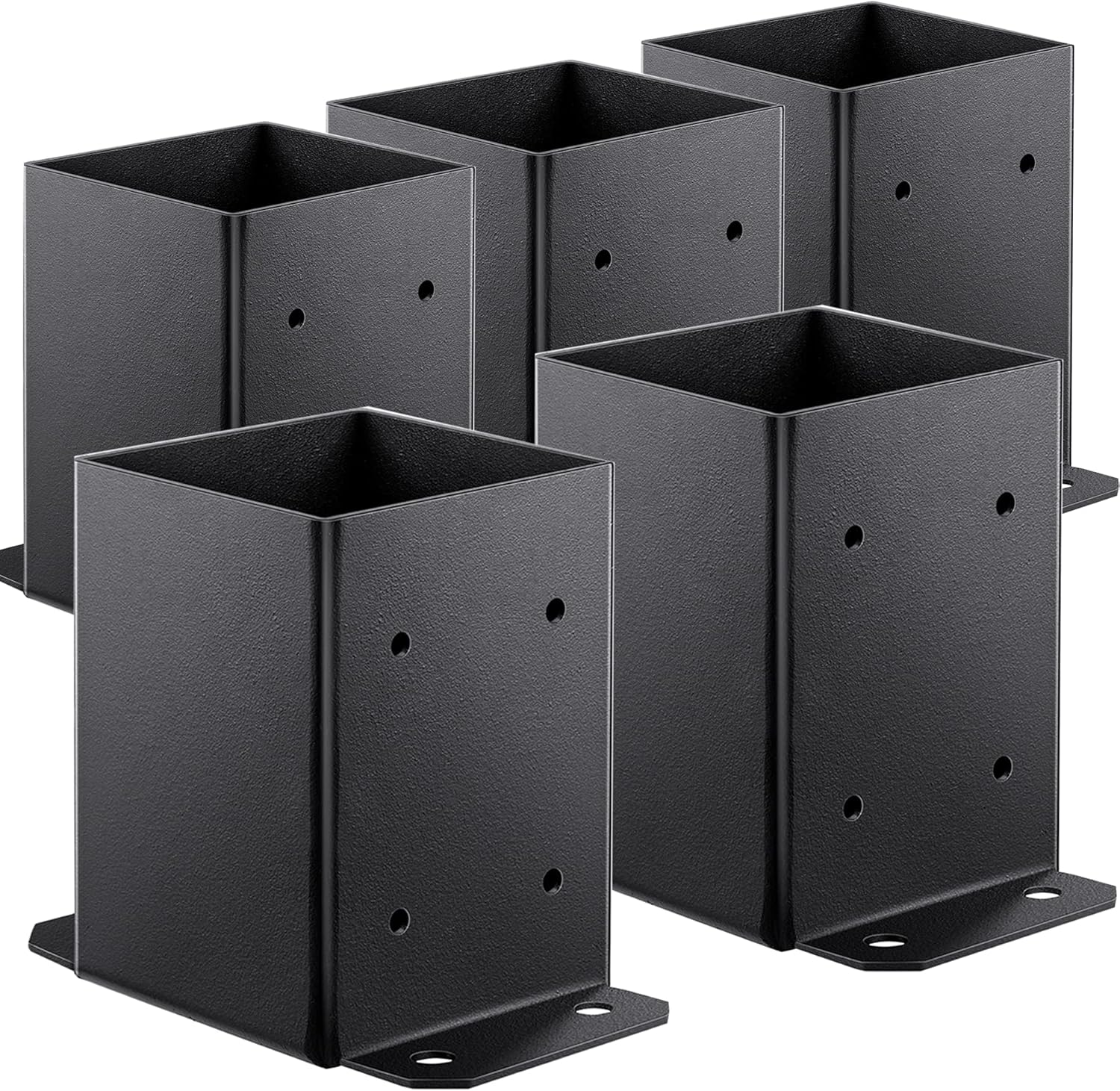 Loyesm 5PCS 4x4Inch Post Base,Inner Size 3.6 X 3.6 Inch Heavy Duty Deck Post Bracket with Expansion Bolts and Screw, Square Metal Deck Post Base for Wood Deck Support Post (5PCS) Pack of 2