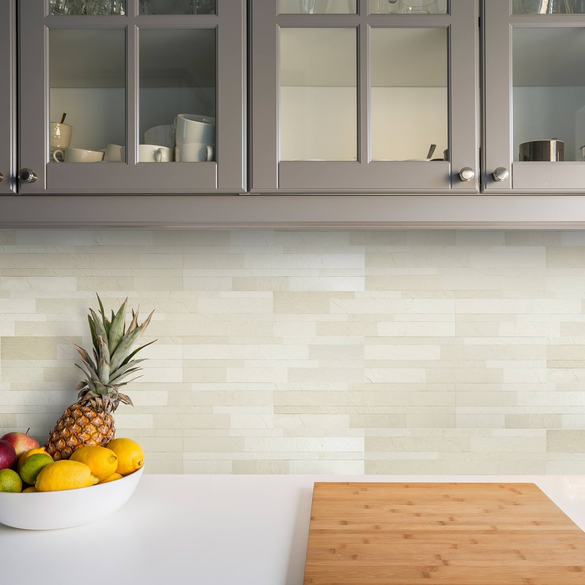 Achim Bldwt10306 Bolder Stone 6in x 24in Self Adhesive Stone Wall Tile - Alabaster - 6 Tiles/6 Sq ft.