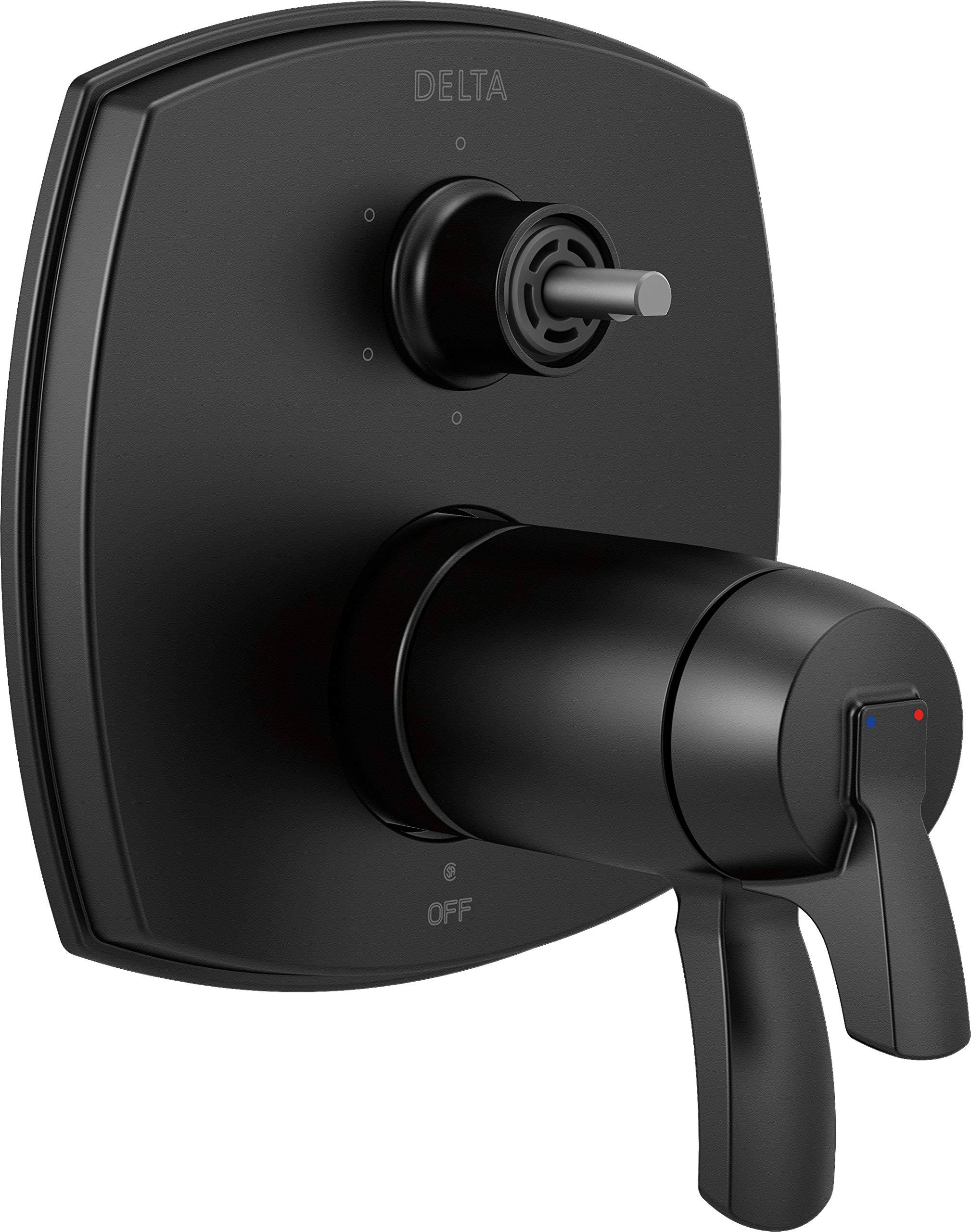 Delta Stryke T27T976-BLLHP 17 Thermostatic Integrated Diverter Trim with Six Function Diverter Less Diverter Handle Matte Black