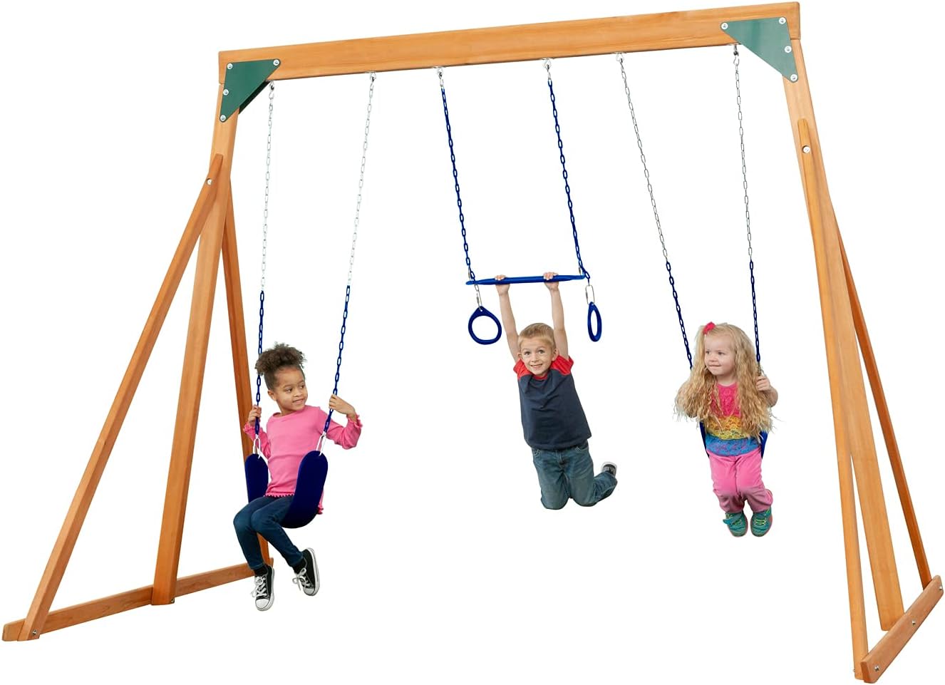 Trailside Cedar Wooden Backyard Swing Set | H: 87