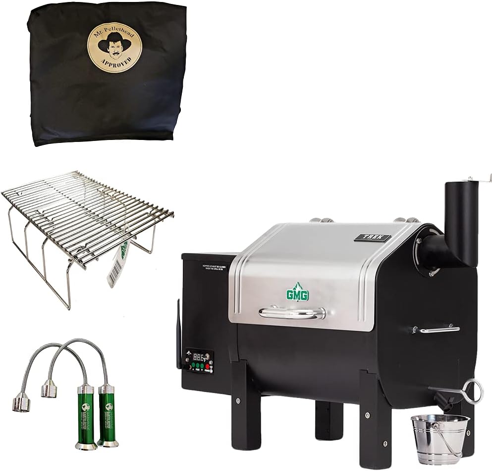 GMG Trek WiFi Portable Grill & Smoker Tailgating Package Includes Cover-Collapsible Rack &ndash; BBQ Lights