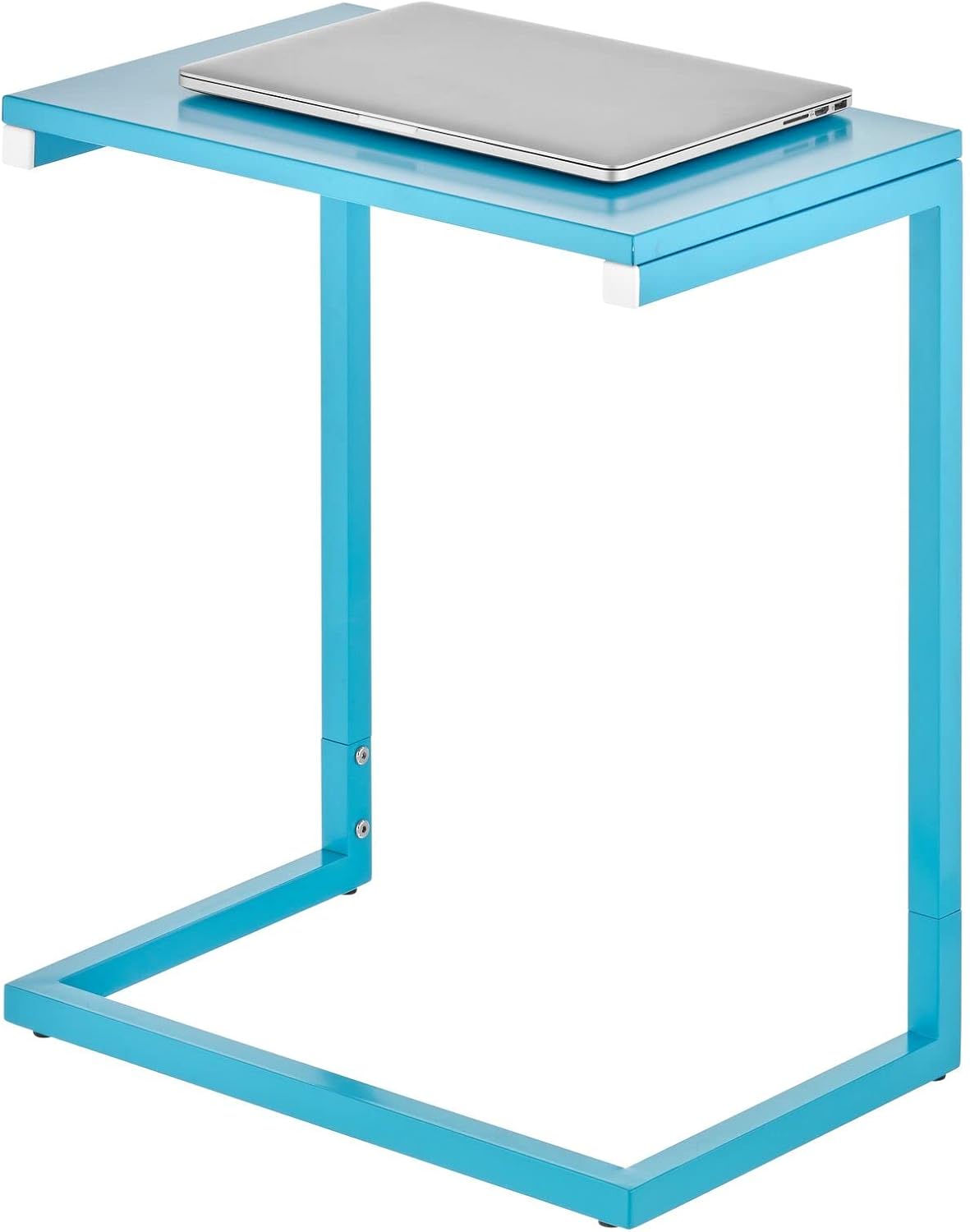 mDesign Modern Industrial Side Table - Minimalistic Accent Metal Tray and Desk Furniture Unit for Living Room, Dorm, Office, and Bedroom - White Pack of 2