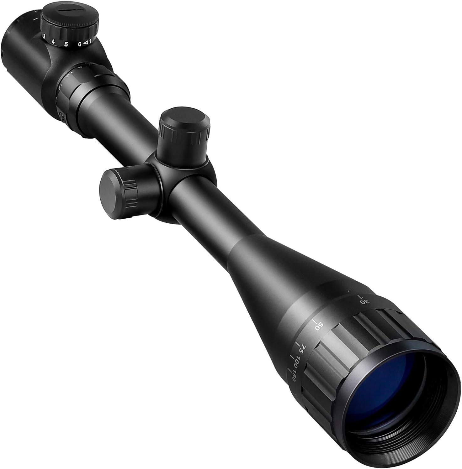 Feyachi RFS-21 6-24x50mm AOEG Scope, Red and Green Illuminated Optics Scope with Range-Finding Reticle 1 Inch Tube Pack of 2