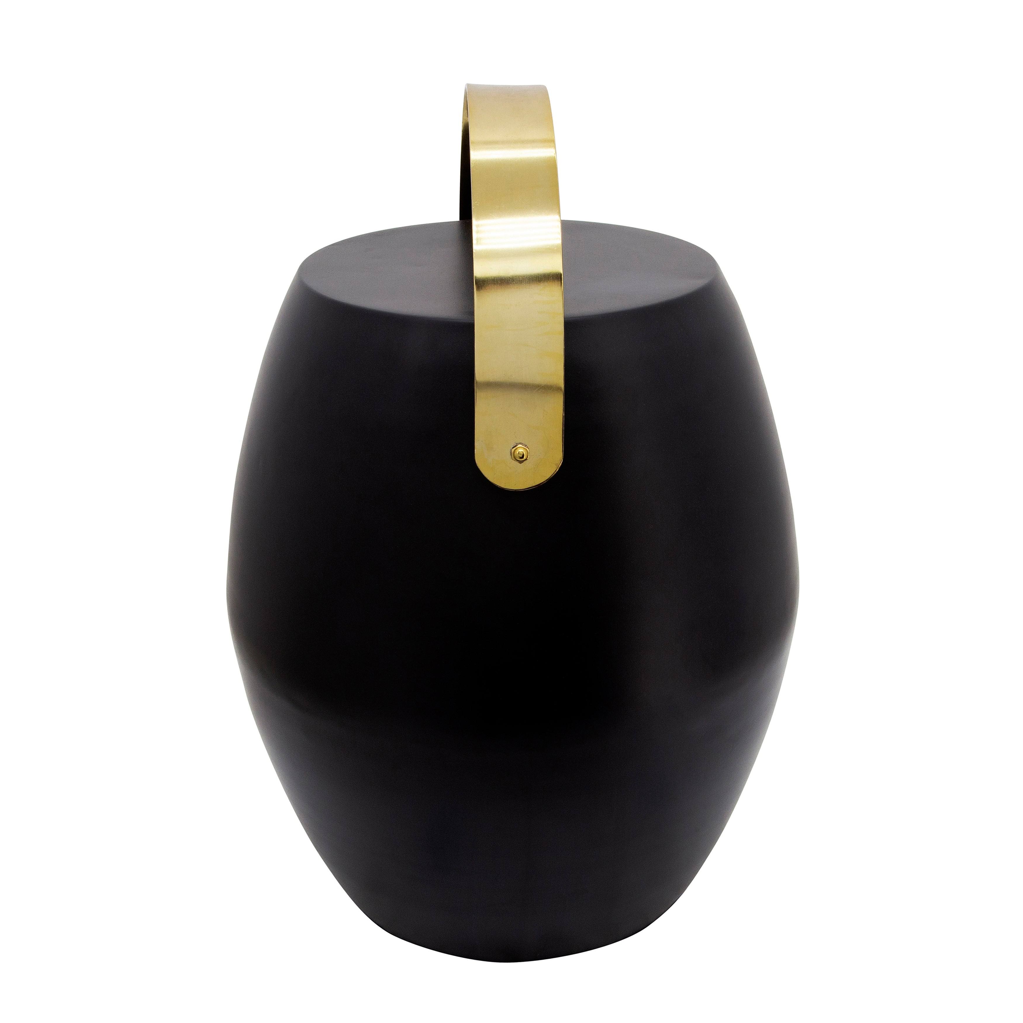 18x22H Metal Barrel Accent Table in Black - Sagebrook Home 15636-01