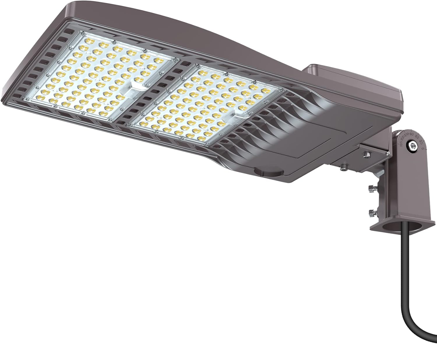 320W LED Parking Lot Light Commercial Slip Fitter Mount - UL DLC Listed 44800LM IP65 5000K Commercial Area Street Pole Lighting 100-277VAC Input Brown