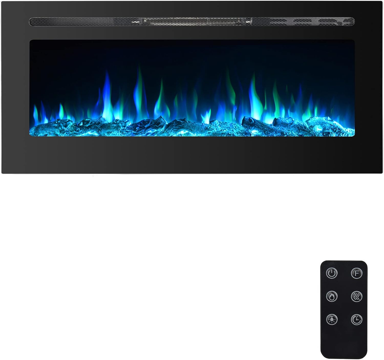 40 Inch Electric Fireplace Inserts, Wall Mounted Fireplace, Recessed Electric Fireplace, Led Fireplace, Linear Fireplace, 750/1500W