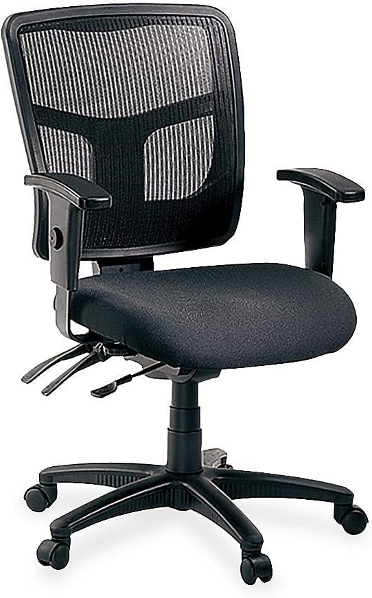 Lorell Ergomesh Chair, Mesh Back/Black Fabric Seat