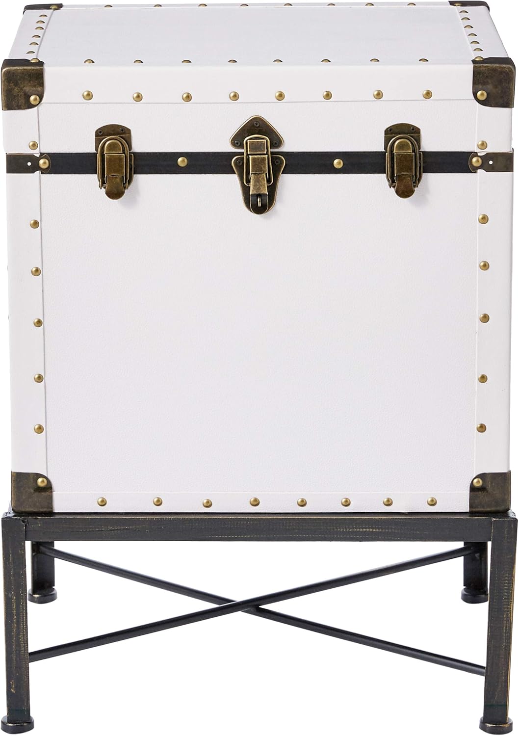 Trunk-style Accent Cabinet White