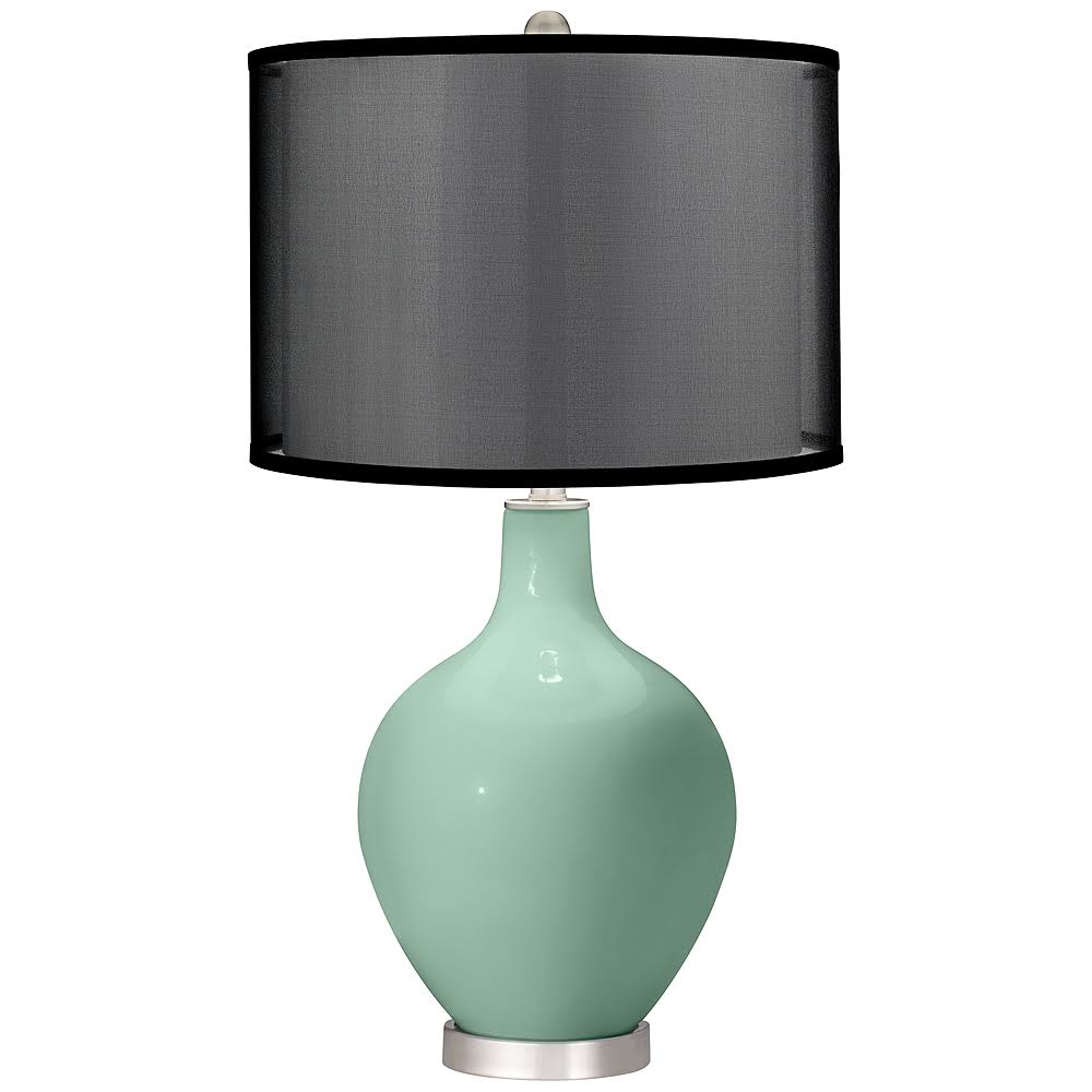 Grayed Jade Ovo Table Lamp with Organza Black Shade - Style #586C0