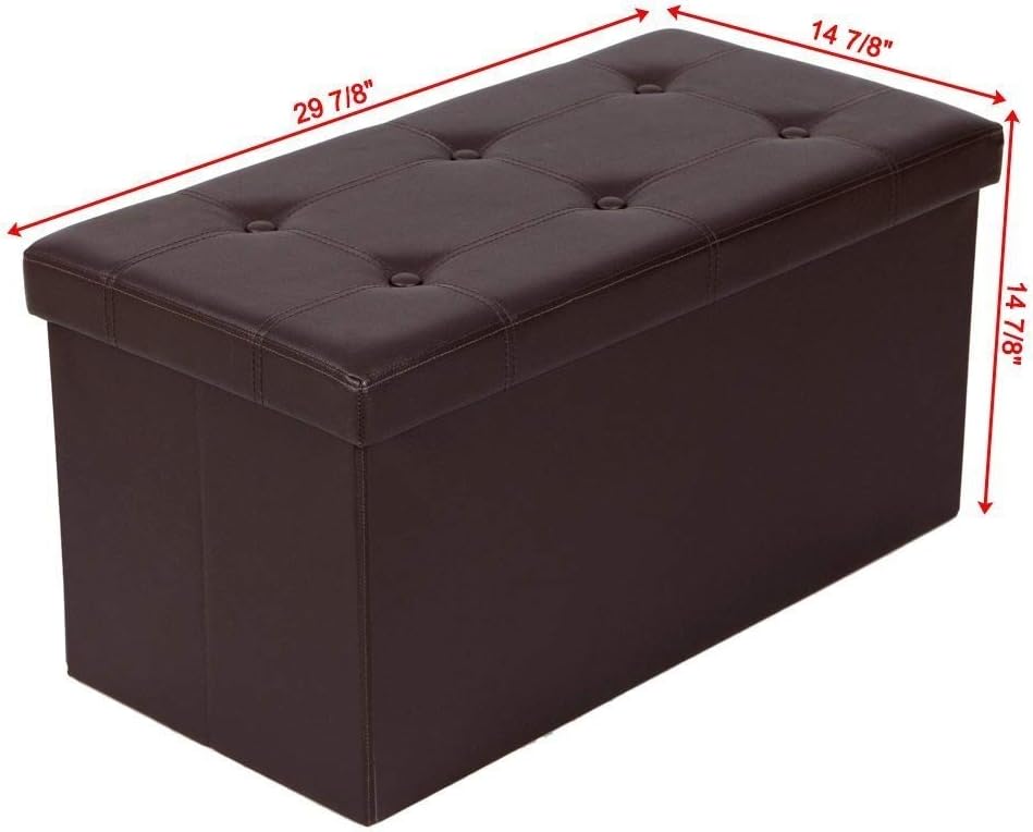 Dogdong PU Leather Footstool with Leather Footstool Brown 76x38x38cm Pack of 2
