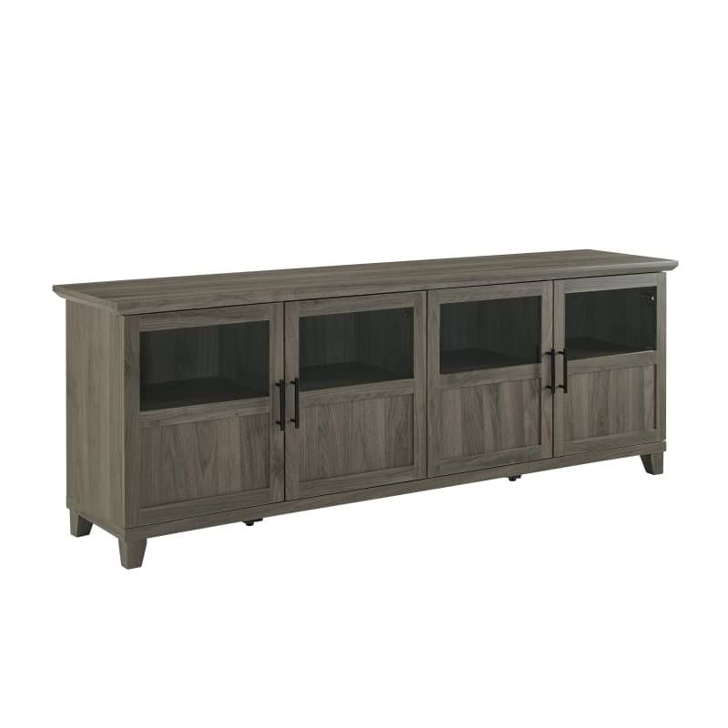 Delacora WE-BD70GD4D 70x22 Wide Country 4 Door Laminate Media Cabinet with Tempere Slate Gray