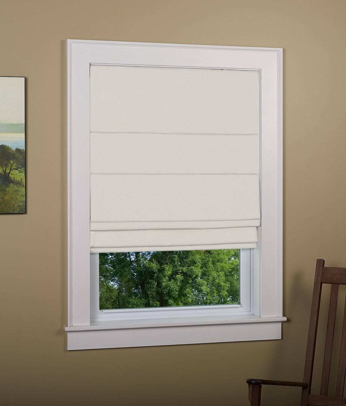 Linen Blackout Cordless Roman Shade Ivory