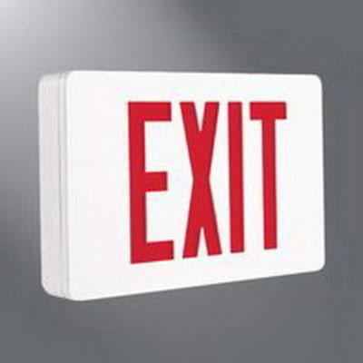 Sure-Lites Cx72wh LED Die Cast Exit Sign Self-Powered White Face and Housing Double Red Green Letters