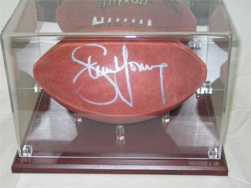 Collectible Supplies Deluxe Acrylic Full Size Football Display Case with Cherry Wood Base Pack of 2